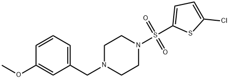 1-(5-chlorothiophen-2-yl)sulfonyl-4-[(3-methoxyphenyl)methyl]piperazine Structure