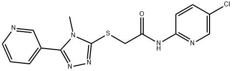 N-(5-chloropyridin-2-yl)-2-[(4-methyl-5-pyridin-3-yl-1,2,4-triazol-3-yl)sulfanyl]acetamide Structure