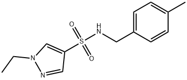1-ethyl-N-[(4-methylphenyl)methyl]pyrazole-4-sulfonamide Structure