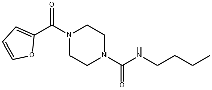 N-butyl-4-(furan-2-carbonyl)piperazine-1-carboxamide 化学構造式