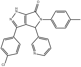3-(4-chlorophenyl)-5-(4-methylphenyl)-4-pyridin-3-yl-1,4-dihydropyrrolo[3,4-c]pyrazol-6-one Structure