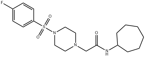 N-cycloheptyl-2-[4-(4-fluorophenyl)sulfonylpiperazin-1-yl]acetamide Struktur