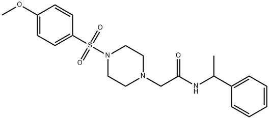 2-[4-(4-methoxyphenyl)sulfonylpiperazin-1-yl]-N-(1-phenylethyl)acetamide 结构式