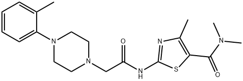 N,N,4-trimethyl-2-[[2-[4-(2-methylphenyl)piperazin-1-yl]acetyl]amino]-1,3-thiazole-5-carboxamide,902695-53-8,结构式