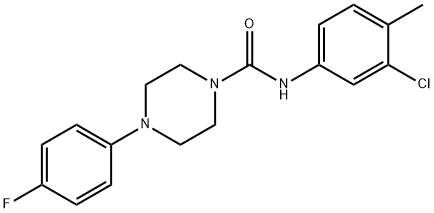 N-(3-chloro-4-methylphenyl)-4-(4-fluorophenyl)piperazine-1-carboxamide 结构式