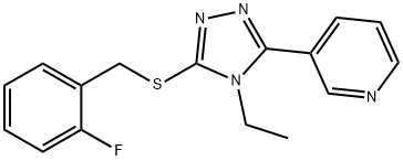 3-[4-ethyl-5-[(2-fluorophenyl)methylsulfanyl]-1,2,4-triazol-3-yl]pyridine Structure