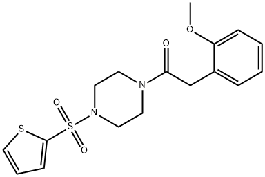 2-(2-methoxyphenyl)-1-(4-thiophen-2-ylsulfonylpiperazin-1-yl)ethanone Structure