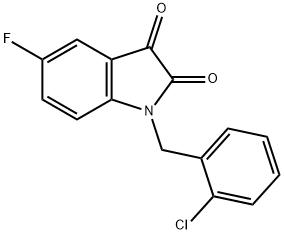 1-[(2-chlorophenyl)methyl]-5-fluoroindole-2,3-dione Struktur