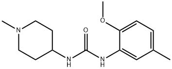 1-(2-methoxy-5-methylphenyl)-3-(1-methylpiperidin-4-yl)urea Struktur