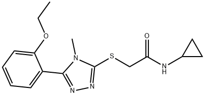 N-cyclopropyl-2-[[5-(2-ethoxyphenyl)-4-methyl-1,2,4-triazol-3-yl]sulfanyl]acetamide Structure