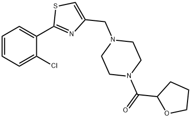 [4-[[2-(2-chlorophenyl)-1,3-thiazol-4-yl]methyl]piperazin-1-yl]-(oxolan-2-yl)methanone Structure