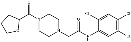 2-[4-(oxolane-2-carbonyl)piperazin-1-yl]-N-(2,4,5-trichlorophenyl)acetamide Struktur