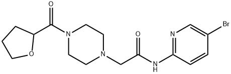 N-(5-bromopyridin-2-yl)-2-[4-(oxolane-2-carbonyl)piperazin-1-yl]acetamide Structure