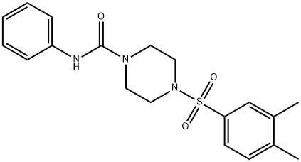 4-(3,4-dimethylphenyl)sulfonyl-N-phenylpiperazine-1-carboxamide Structure