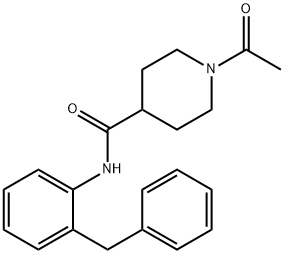 1-acetyl-N-(2-benzylphenyl)piperidine-4-carboxamide 化学構造式
