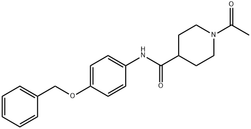 1-acetyl-N-(4-phenylmethoxyphenyl)piperidine-4-carboxamide,906789-15-9,结构式