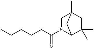 1-(4,6,6-trimethyl-2-azabicyclo[2.2.1]heptan-2-yl)hexan-1-one Struktur