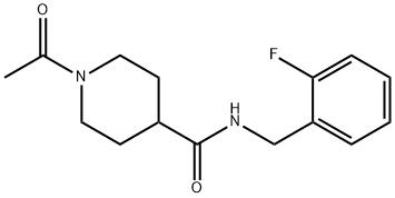 1-acetyl-N-[(2-fluorophenyl)methyl]piperidine-4-carboxamide,915892-18-1,结构式