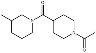 1-[4-(3-methylpiperidine-1-carbonyl)piperidin-1-yl]ethanone Structure