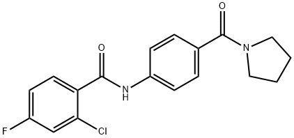 2-chloro-4-fluoro-N-[4-(pyrrolidine-1-carbonyl)phenyl]benzamide|