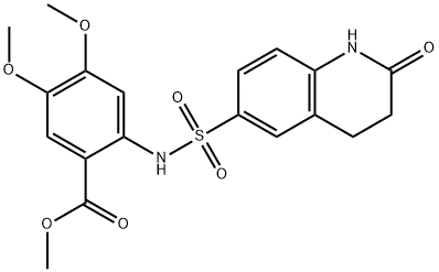 methyl 4,5-dimethoxy-2-[(2-oxo-3,4-dihydro-1H-quinolin-6-yl)sulfonylamino]benzoate 结构式