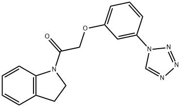 1-(2,3-dihydroindol-1-yl)-2-[3-(tetrazol-1-yl)phenoxy]ethanone,924831-77-6,结构式