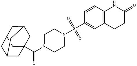 6-[4-(adamantane-1-carbonyl)piperazin-1-yl]sulfonyl-3,4-dihydro-1H-quinolin-2-one Struktur