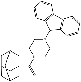 1-adamantyl-[4-(9H-fluoren-9-yl)piperazin-1-yl]methanone Structure