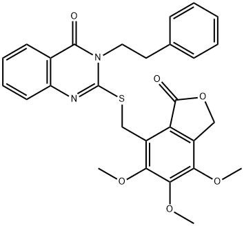 924842-39-7 3-(2-phenylethyl)-2-[(5,6,7-trimethoxy-3-oxo-1H-2-benzofuran-4-yl)methylsulfanyl]quinazolin-4-one