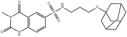 N-[3-(1-adamantyloxy)propyl]-3-methyl-2,4-dioxo-1H-quinazoline-6-sulfonamide Struktur