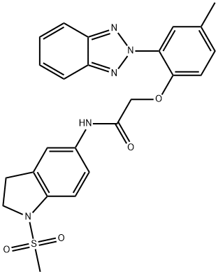 2-[2-(benzotriazol-2-yl)-4-methylphenoxy]-N-(1-methylsulfonyl-2,3-dihydroindol-5-yl)acetamide 结构式