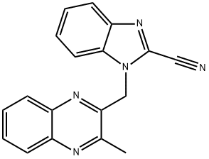 1-[(3-methylquinoxalin-2-yl)methyl]benzimidazole-2-carbonitrile 化学構造式