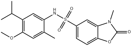 N-(4-methoxy-2-methyl-5-propan-2-ylphenyl)-3-methyl-2-oxo-1,3-benzoxazole-5-sulfonamide Structure