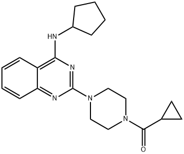[4-[4-(cyclopentylamino)quinazolin-2-yl]piperazin-1-yl]-cyclopropylmethanone Struktur