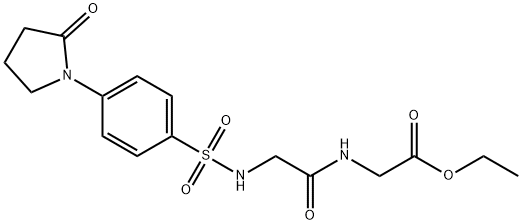 ethyl 2-[[2-[[4-(2-oxopyrrolidin-1-yl)phenyl]sulfonylamino]acetyl]amino]acetate 化学構造式