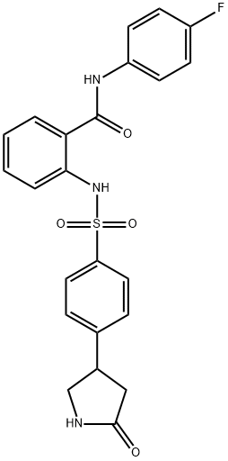 N-(4-fluorophenyl)-2-[[4-(5-oxopyrrolidin-3-yl)phenyl]sulfonylamino]benzamide Struktur