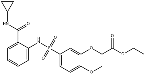 ethyl 2-[5-[[2-(cyclopropylcarbamoyl)phenyl]sulfamoyl]-2-methoxyphenoxy]acetate Structure