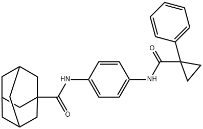 N-[4-[(1-phenylcyclopropanecarbonyl)amino]phenyl]adamantane-1-carboxamide Structure