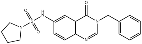 N-(3-benzyl-4-oxoquinazolin-6-yl)pyrrolidine-1-sulfonamide 化学構造式