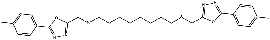 2-(4-methylphenyl)-5-[8-[[5-(4-methylphenyl)-1,3,4-oxadiazol-2-yl]methylsulfanyl]octylsulfanylmethyl]-1,3,4-oxadiazole Structure