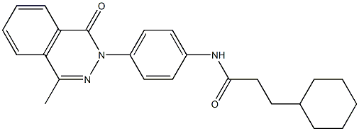 3-cyclohexyl-N-[4-(4-methyl-1-oxophthalazin-2-yl)phenyl]propanamide 结构式