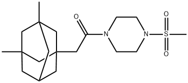 2-(3,5-dimethyl-1-adamantyl)-1-(4-methylsulfonylpiperazin-1-yl)ethanone 化学構造式