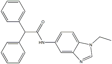 N-(1-ethylbenzimidazol-5-yl)-2,2-diphenylacetamide Structure