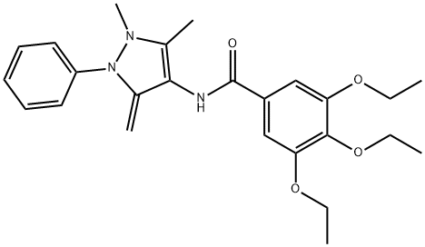 N-(1,5-dimethyl-3-methylidene-2-phenylpyrazol-4-yl)-3,4,5-triethoxybenzamide Struktur