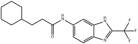 3-cyclohexyl-N-[2-(trifluoromethyl)-3H-benzimidazol-5-yl]propanamide Structure