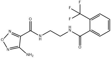 4-amino-N-[2-[[2-(trifluoromethyl)benzoyl]amino]ethyl]-1,2,5-oxadiazole-3-carboxamide 化学構造式