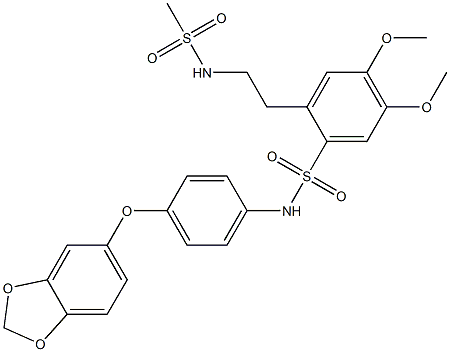 N-[4-(1,3-benzodioxol-5-yloxy)phenyl]-2-[2-(methanesulfonamido)ethyl]-4,5-dimethoxybenzenesulfonamide Structure