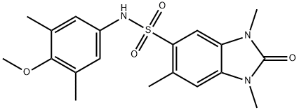 N-(4-methoxy-3,5-dimethylphenyl)-1,3,6-trimethyl-2-oxobenzimidazole-5-sulfonamide Struktur