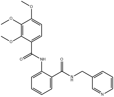 2,3,4-trimethoxy-N-[2-(pyridin-3-ylmethylcarbamoyl)phenyl]benzamide 化学構造式