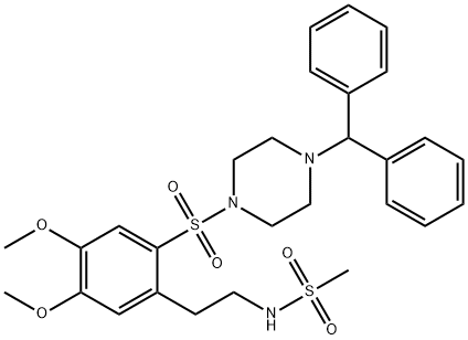 N-[2-[2-(4-benzhydrylpiperazin-1-yl)sulfonyl-4,5-dimethoxyphenyl]ethyl]methanesulfonamide Structure